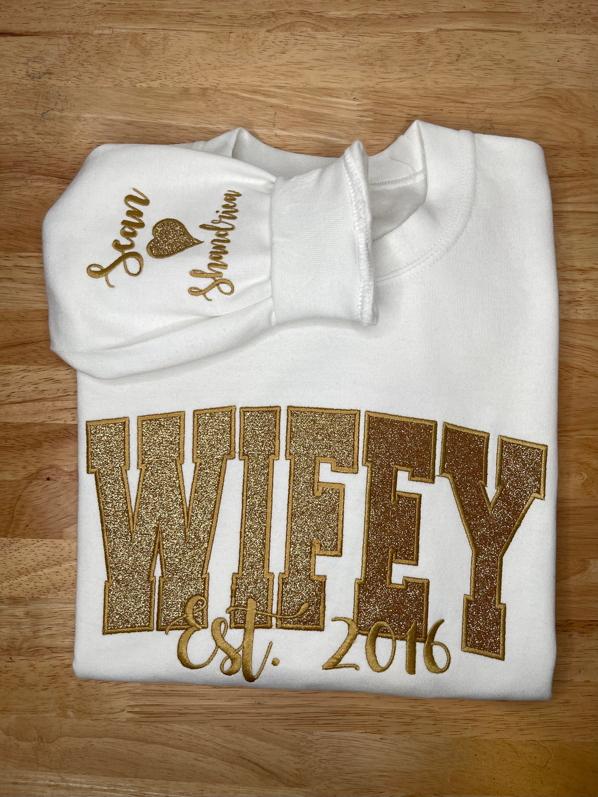 Wifey Glitter Embroidered Sweatshirt